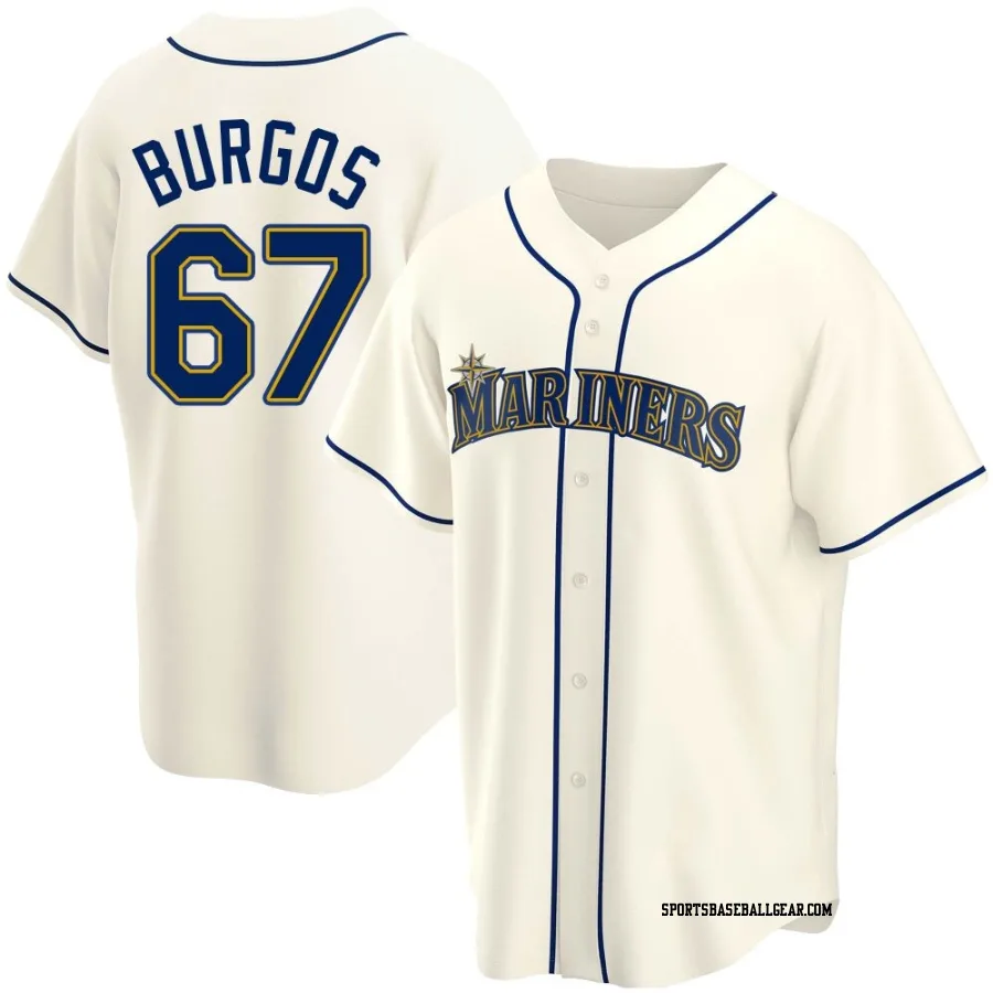 Juan Burgos Youth Seattle Mariners Cream Replica Alternate Jersey