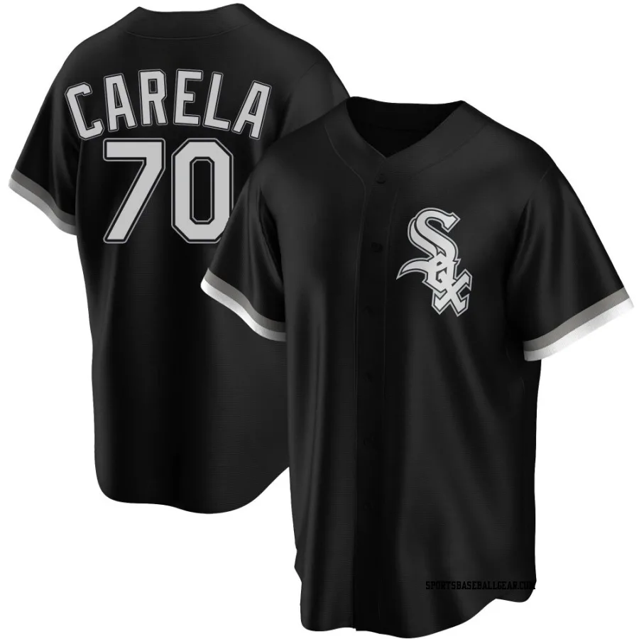 Juan Carela Men's Chicago White Sox Black Replica Alternate Jersey