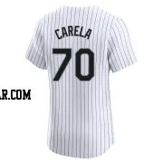 Juan Carela Men's Chicago White Sox White Elite Home Jersey