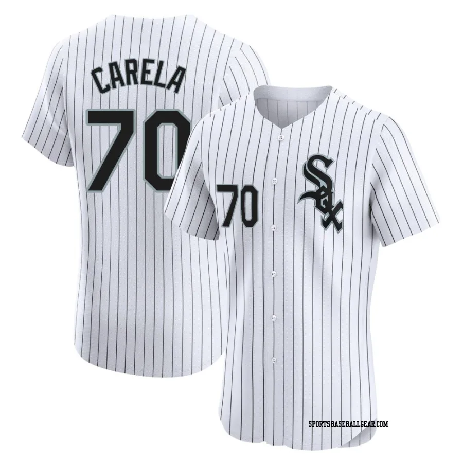 Juan Carela Men's Chicago White Sox White Elite Home Jersey