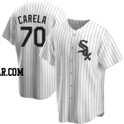 Juan Carela Youth Chicago White Sox White Replica Home Jersey