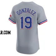 Juan Gonzalez Men's Texas Rangers Gray Elite Road Jersey