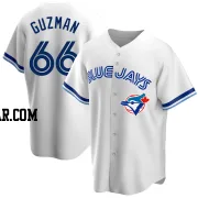 Juan Guzman Men's Toronto Blue Jays White Replica Home Cooperstown Collection Jersey