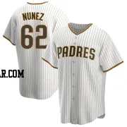 Juan Nunez Men's San Diego Padres White/Brown Replica Home Jersey
