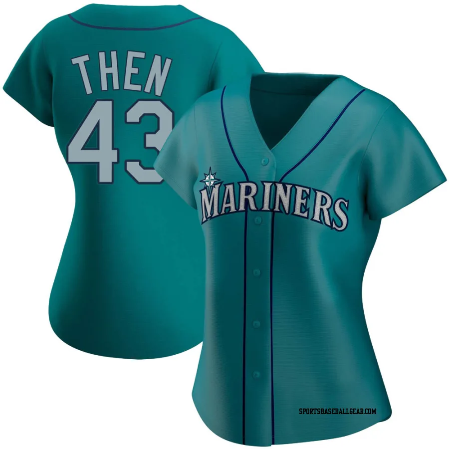 Juan Then Women's Seattle Mariners Aqua Authentic Alternate Jersey