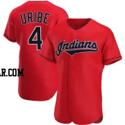 Juan Uribe Men's Cleveland Guardians Red Authentic Alternate Jersey