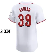 Julian Aguiar Men's Cincinnati Reds White Elite Home Jersey