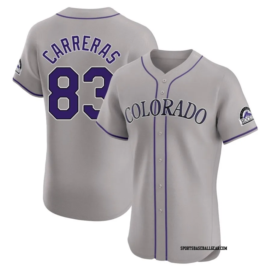 Julio Carreras Men's Colorado Rockies Gray Elite Road Jersey