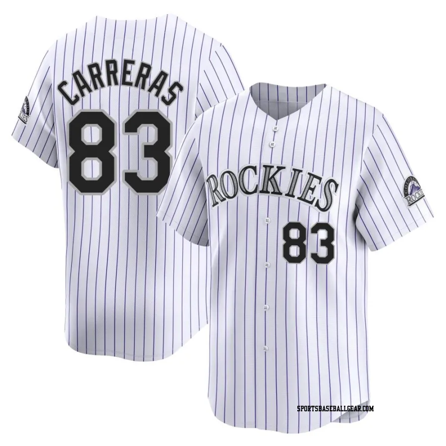 Julio Carreras Youth Colorado Rockies White Limited Home Jersey