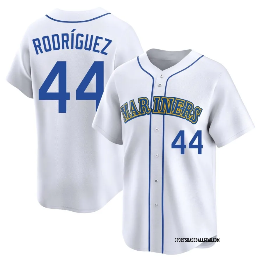 Julio Rodriguez Men's Seattle Mariners White Limited Throwback Cooperstown Collection Jersey