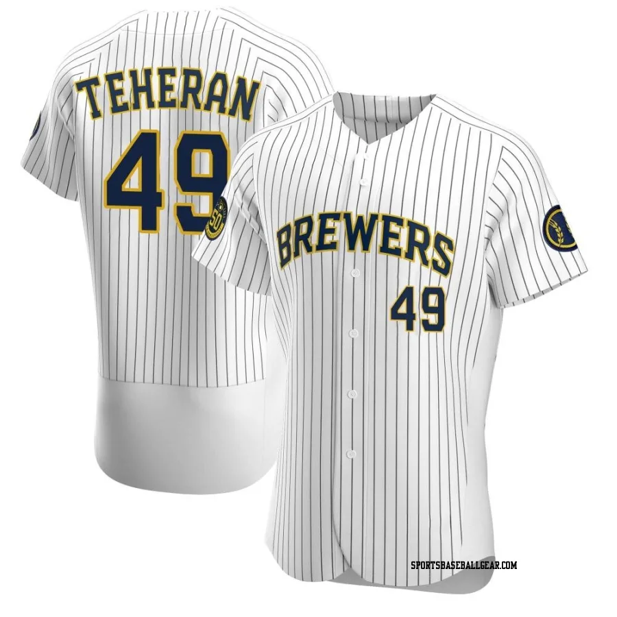 Julio Teheran Men's Milwaukee Brewers White Authentic Alternate Jersey