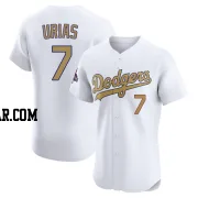 Julio Urias Men's Los Angeles Dodgers Gold Elite White 2025 Collection Jersey