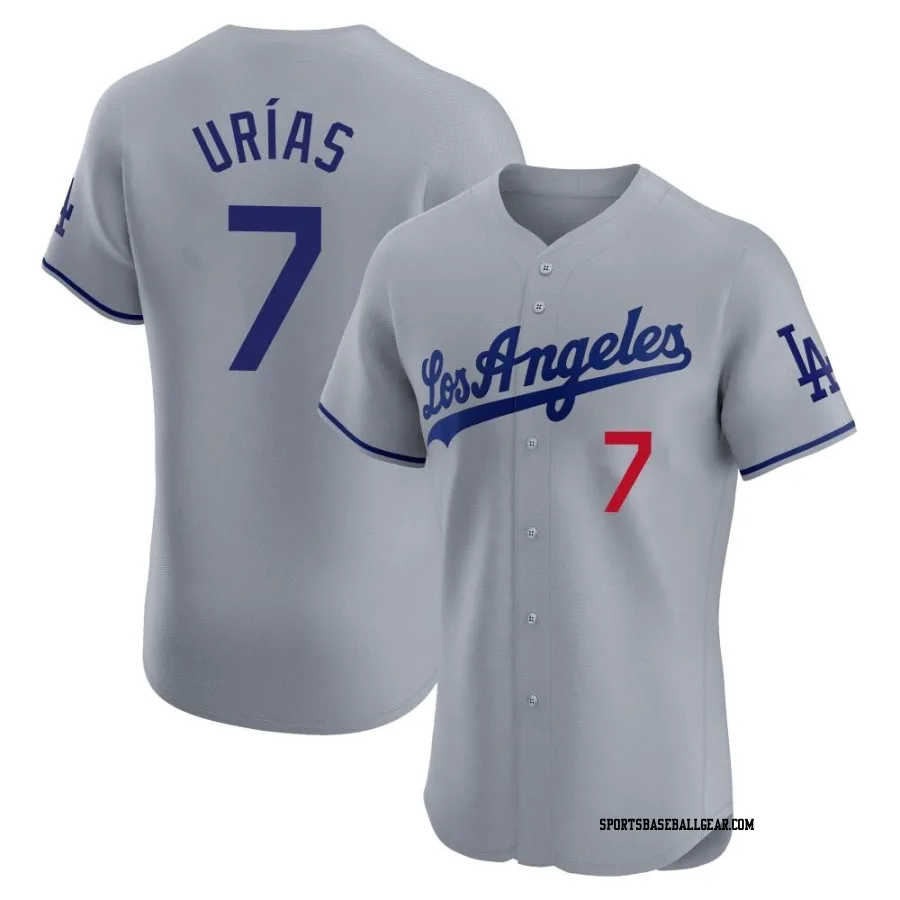 Julio Urias Men's Los Angeles Dodgers Gray Elite Road Jersey