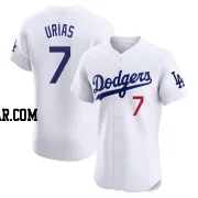 Julio Urias Men's Los Angeles Dodgers White Elite Home Jersey