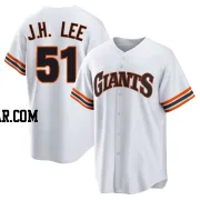 Jung Hoo Lee Men's San Francisco Giants White Limited Throwback Cooperstown Collection Jersey