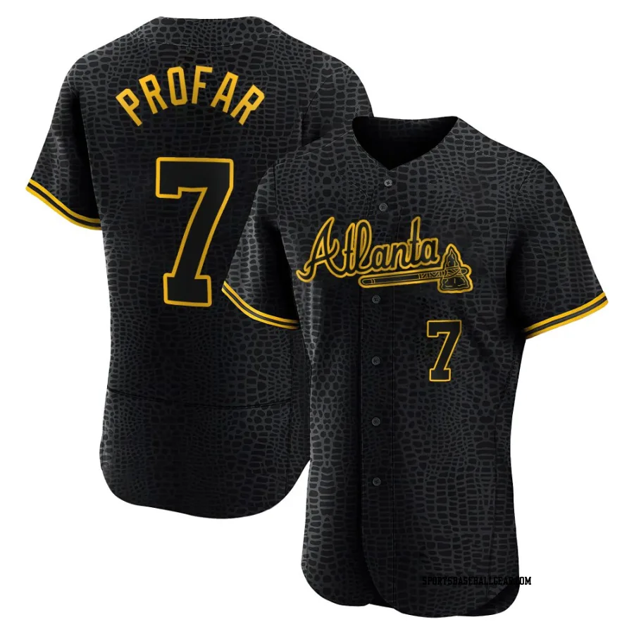 Jurickson Profar Men's Atlanta Braves Black Authentic Snake Skin City Jersey