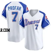 Jurickson Profar Men's Atlanta Braves White Limited Throwback Cooperstown Collection Jersey
