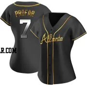 Jurickson Profar Women's Atlanta Braves Black Golden Replica Alternate Jersey
