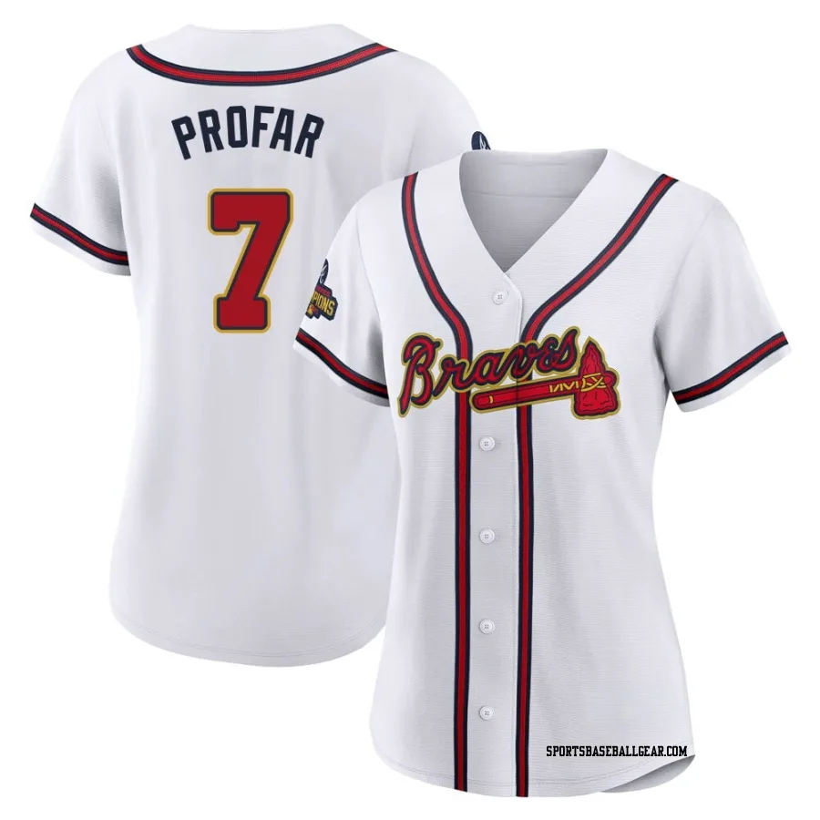 Jurickson Profar Women's Atlanta Braves Gold Authentic White 2022 Program Jersey