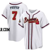 Jurickson Profar Youth Atlanta Braves Gold Replica White 2022 Program Jersey