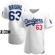 Justin Bruihl Men's Los Angeles Dodgers White Authentic Home Jersey