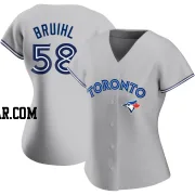 Justin Bruihl Women's Toronto Blue Jays Gray Replica Road Jersey