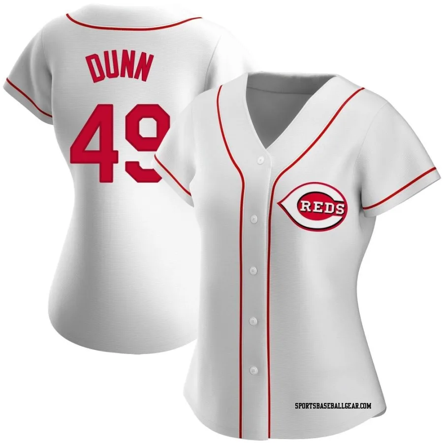 Justin Dunn Women's Cincinnati Reds White Authentic Home Jersey