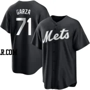 Justin Garza Men's New York Mets Black/White Replica Jersey