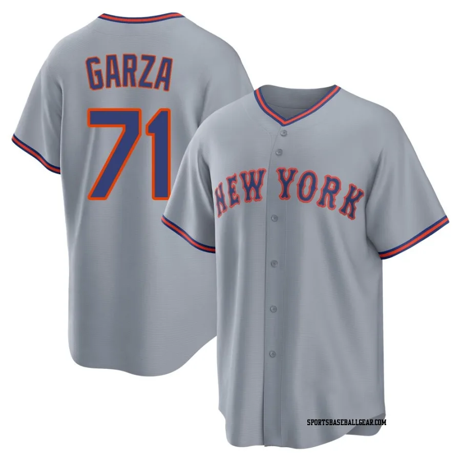 Justin Garza Men's New York Mets Gray Replica Away 2.0 Jersey
