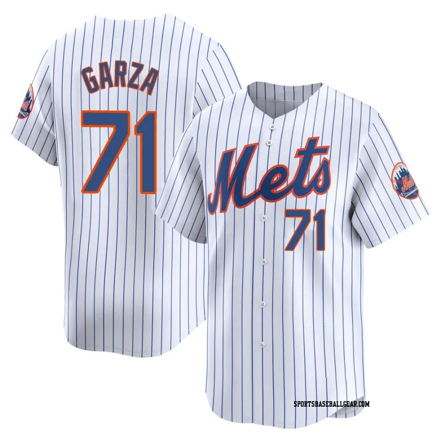 Justin Garza Men's New York Mets White Limited Home Jersey