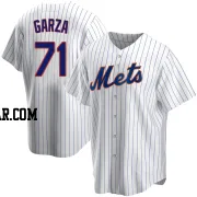 Justin Garza Men's New York Mets White Replica Home Jersey