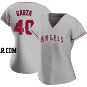 Justin Garza Women's Los Angeles Angels Authentic Silver Road Jersey