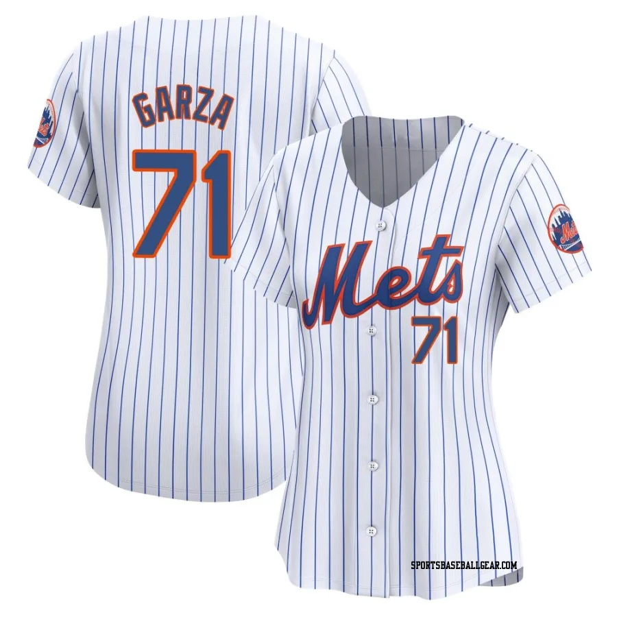 Justin Garza Women's New York Mets White Limited Home Jersey