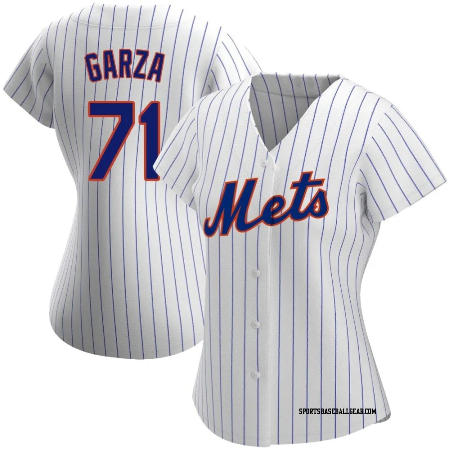 Justin Garza Women's New York Mets White Replica Home Jersey