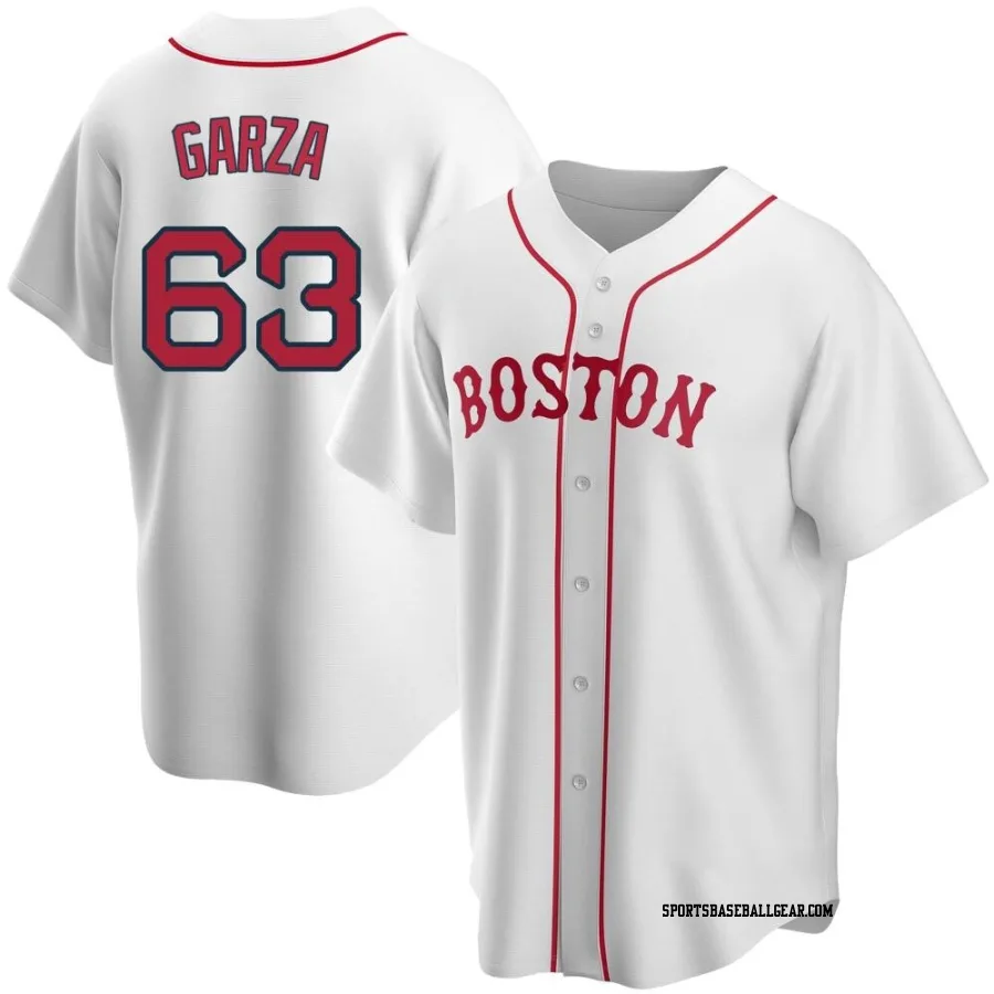 Justin Garza Youth Boston Red Sox White Replica Alternate Jersey
