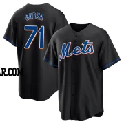 Justin Garza Youth New York Mets Black Replica 2022 Alternate Jersey