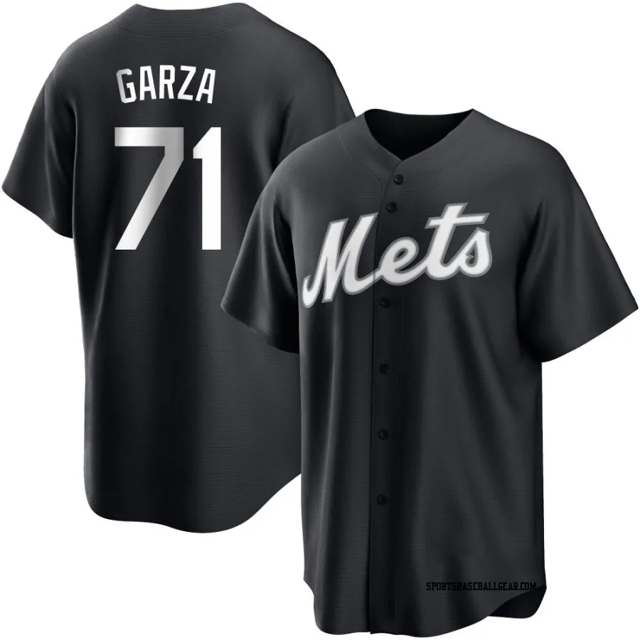 Justin Garza Youth New York Mets Black/White Replica Jersey