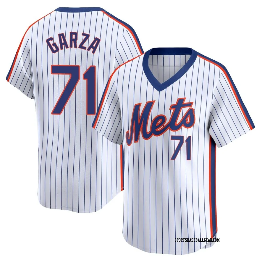 Justin Garza Youth New York Mets White Limited Cooperstown Collection Jersey