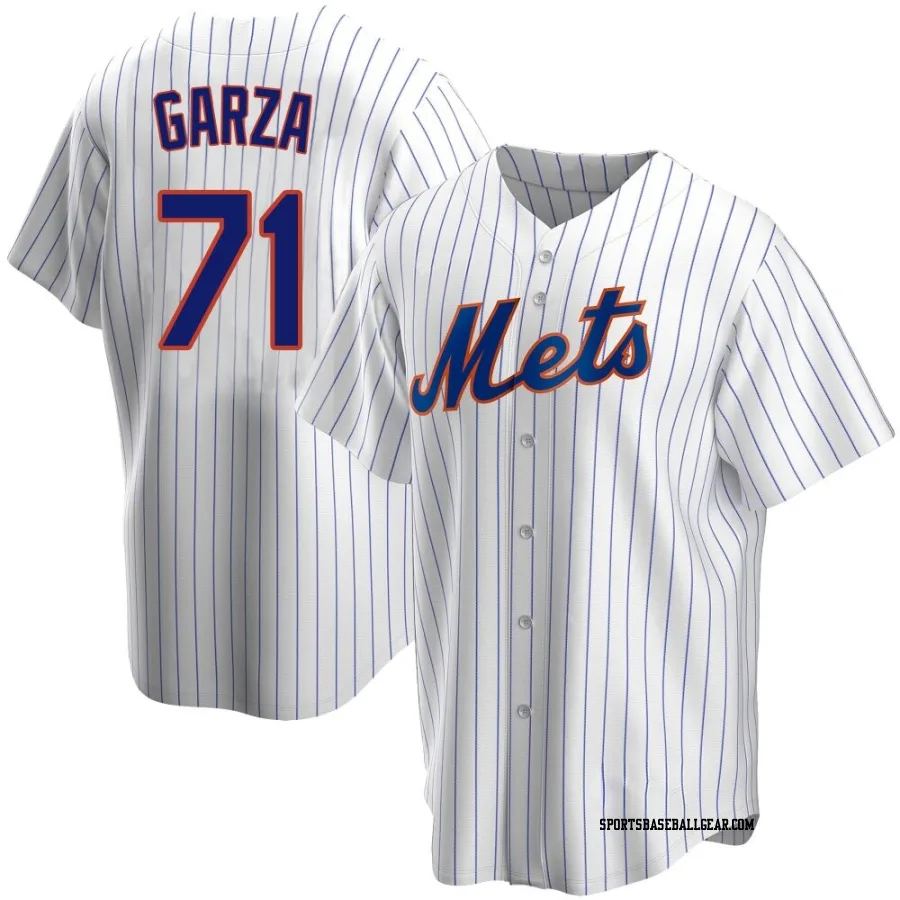 Justin Garza Youth New York Mets White Replica Home Jersey