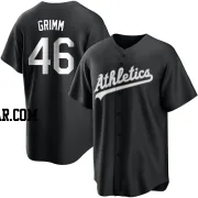 Justin Grimm Men's Oakland Athletics Black/White Replica Jersey