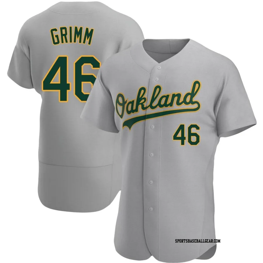 Justin Grimm Men's Oakland Athletics Gray Authentic Road Jersey