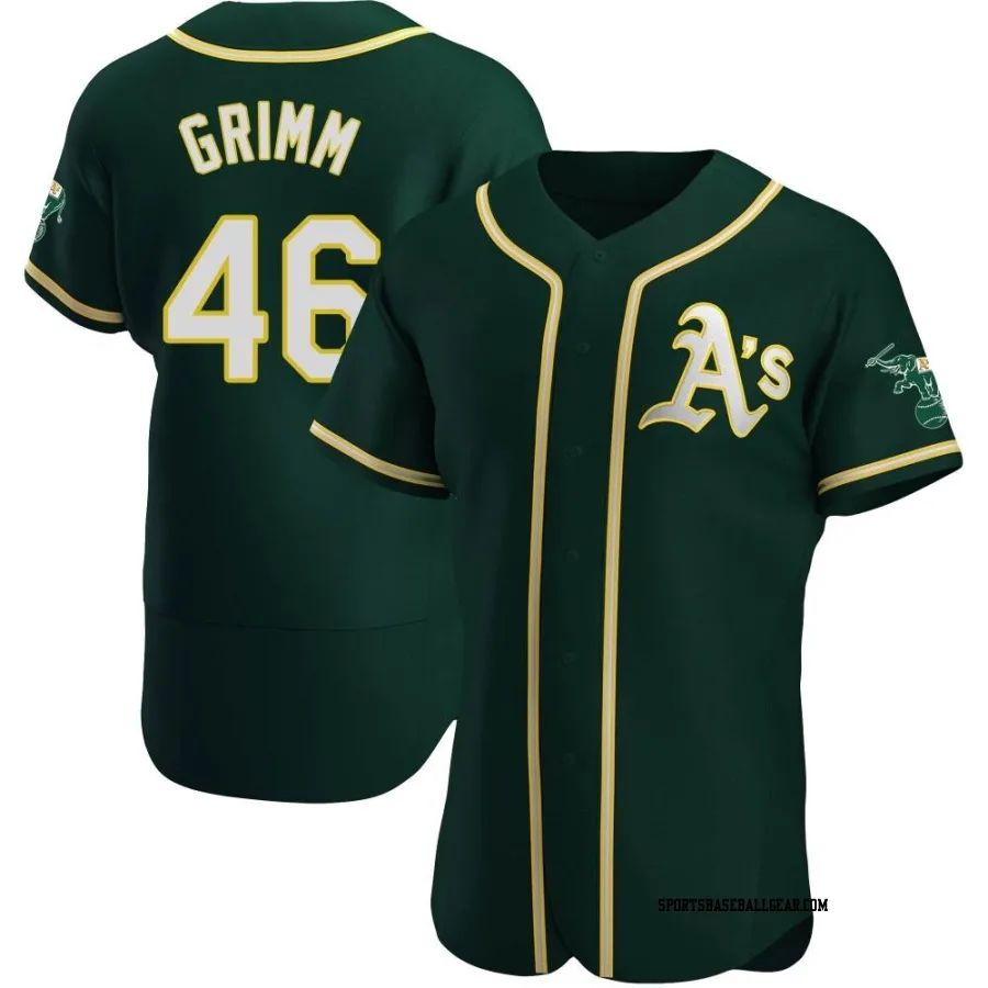 Justin Grimm Men's Oakland Athletics Green Authentic Alternate Jersey