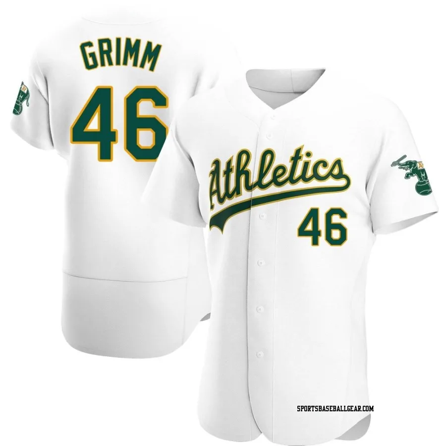 Justin Grimm Men's Oakland Athletics White Authentic Home Jersey