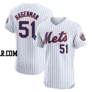Justin Hagenman Men's New York Mets White Elite Home Patch Jersey