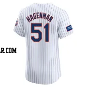 Justin Hagenman Men's New York Mets White Elite Home Patch Jersey