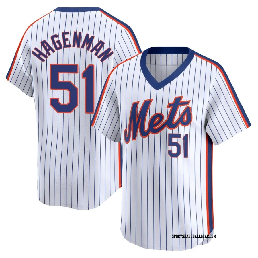 Justin Hagenman Men's New York Mets White Limited Cooperstown Collection Jersey