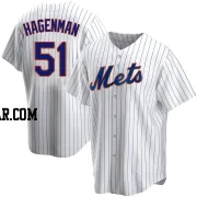 Justin Hagenman Men's New York Mets White Replica Home Jersey