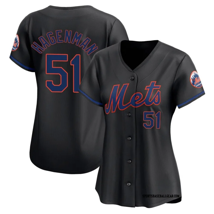 Justin Hagenman Women's New York Mets Black Limited Alternate Jersey