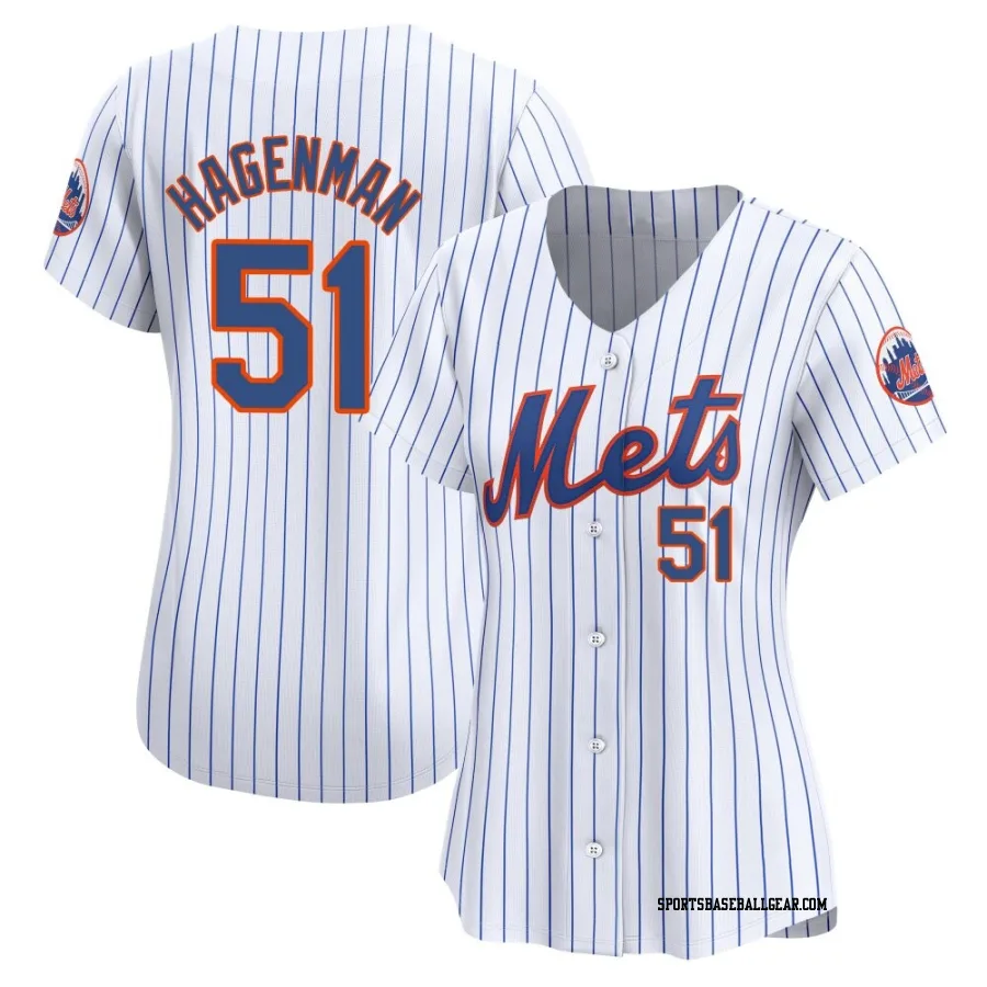 Justin Hagenman Women's New York Mets White Limited Home Jersey