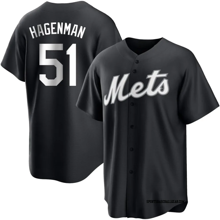 Justin Hagenman Youth New York Mets Black/White Replica Jersey